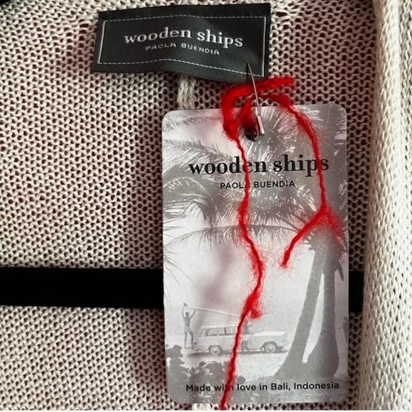 Wooden Ships by Paola Buendia Off-White Sweater Pancho, New - Picture 4 of 6